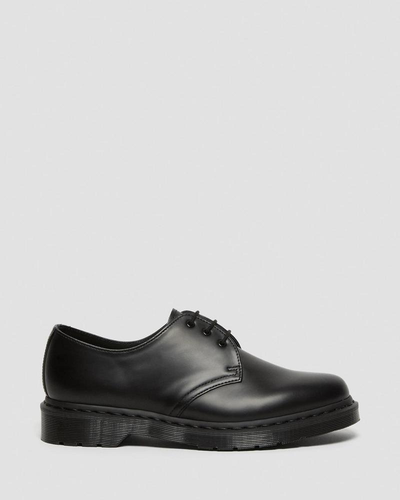 Black Men's Dr Martens 1461 Mono Smooth Leather Oxfords Shoes | CA 600AHK